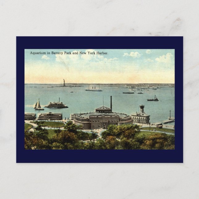 Battery Park Aquarium NY 1920  Briefkaart (Voorkant)