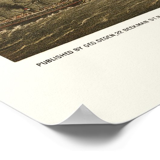 Battery Park, NY Panoramic Map - 1873 Poster (Hoek)