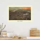 Battery Park, NY Panoramic Map - 1873 Poster (Keuken)