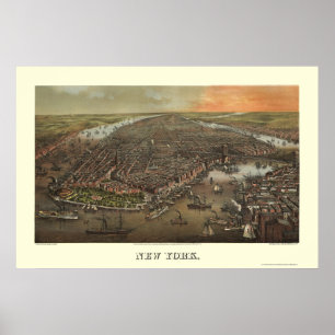 Battery Park, NY Panoramic Map - 1873 Poster