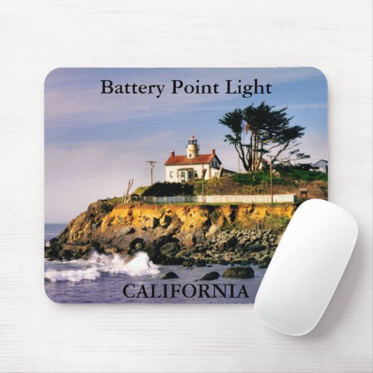 Battery Point Light, California Mousepad Muismat (Met muis)