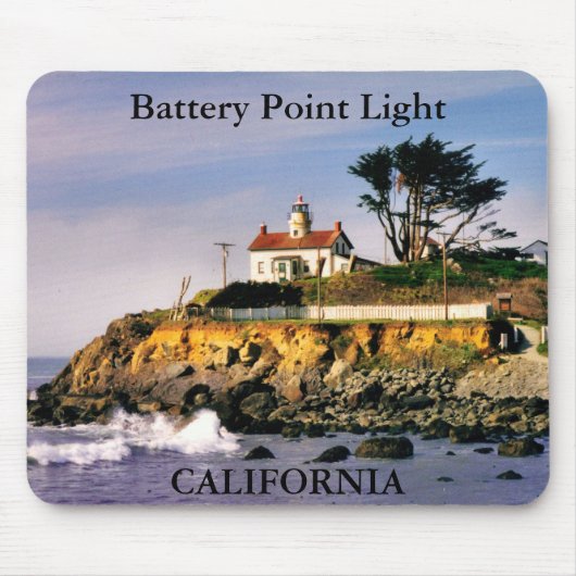 Battery Point Light, California Mousepad Muismat (Voorkant)