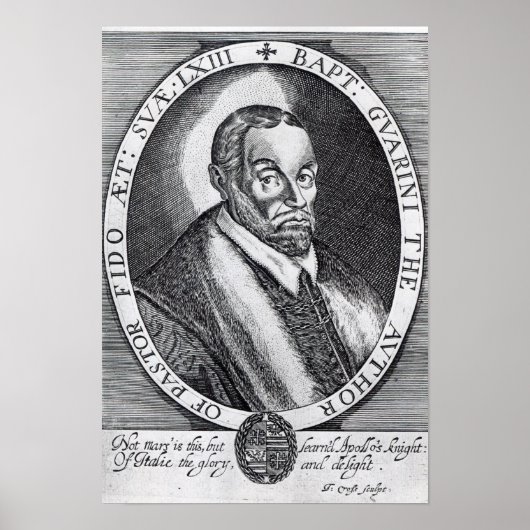 Battista Guarini, frontispiece tegen Il Pastor Poster (Voorkant)