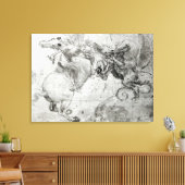 Battle between a Rider and a Dragon, c.1482 Canvas Afdruk (Insitu (Woonkamer))