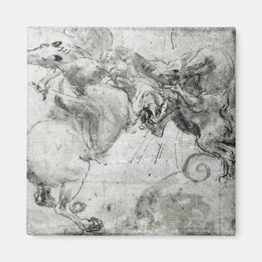 Battle between a Rider and a Dragon, c.1482 Magneet (Voorkant)