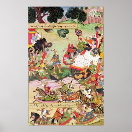 Battle between the forces of Persia and Turan Poster (Voorkant)