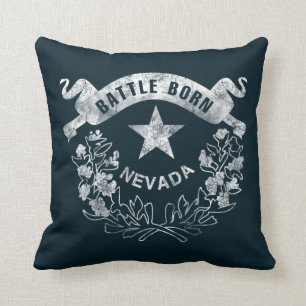 Battle Born - Nevada, Las Vegas. Vintage vlag Logo Kussen