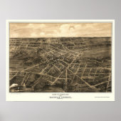 Battle Creek, MI Panoramic Map - 1870 Poster (Voorkant)