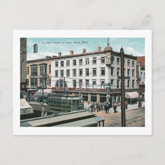 Battle Creek, Michigan 1912 Vintage Briefkaart (Voorkant)
