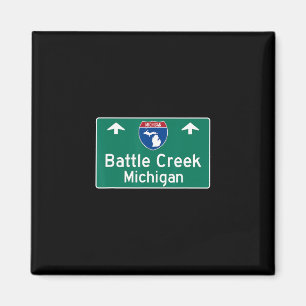 Battle Creek Michigan Interstate Snelweg Vakantie Magneet