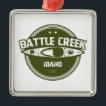 Battle Creek Wild en de Schilderachtig rivier de I Metalen Ornament<br><div class="desc">Battle Creek in het zuidwesten van Idaho is een driehoek van 67 mijl van de rivier de Owyhee. Het stroomt over het algemeen in zuidelijke richting door de Owyhee Desert om de rivier de Owyhee ten westen van Riddle, Idaho, te ontmoeten.</div>