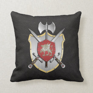 Battle Crest Dragon Black Kussen