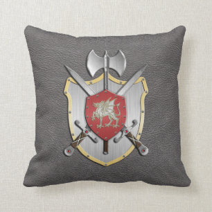 Battle Crest Dragon Grey Kussen