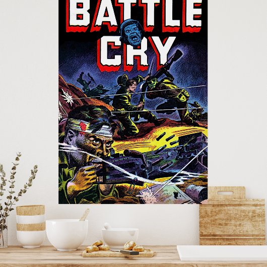 Battle Cry 07 War Comics Poster (Keuken)