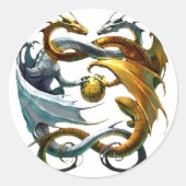 Battle Dragons Ronde Sticker (Voorkant)