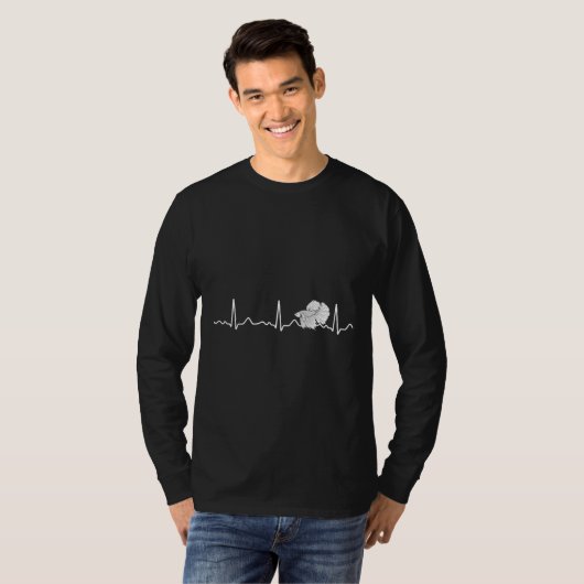 Battle Fish hartlijn hartslag Pulse Ekg T-shirt (Voorkant volledig)