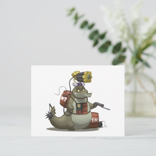 Battle Gator Briefkaart (Staand voorkant)