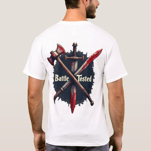 Battle Getest - Middeleeuwse wapens Warrior Art De T-shirt (Achterkant)