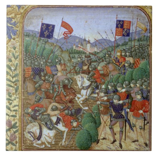 Battle of Agincourt, 25 oktober 1415 (w/c op pap) Tegeltje (Voorkant)