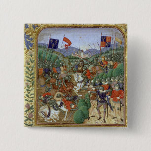 Battle of Agincourt, 25 oktober 1415 (w/c op pap) Vierkante Button 5,1 Cm
