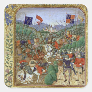 Battle of Agincourt, 25 oktober 1415 (w/c op pap) Vierkante Sticker