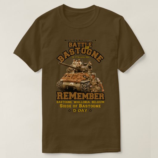 Battle of Bastogne 1944 Remember T-shirt (Design voorkant)