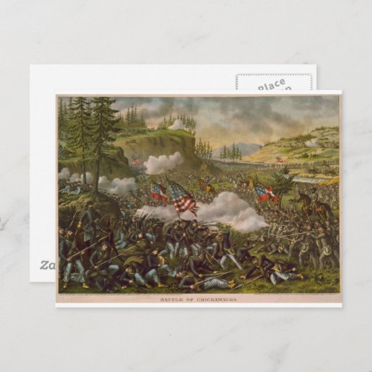 Battle of Chickamauga, gepubliceerd rond 1890 Briefkaart (Voorkant / Achterkant)