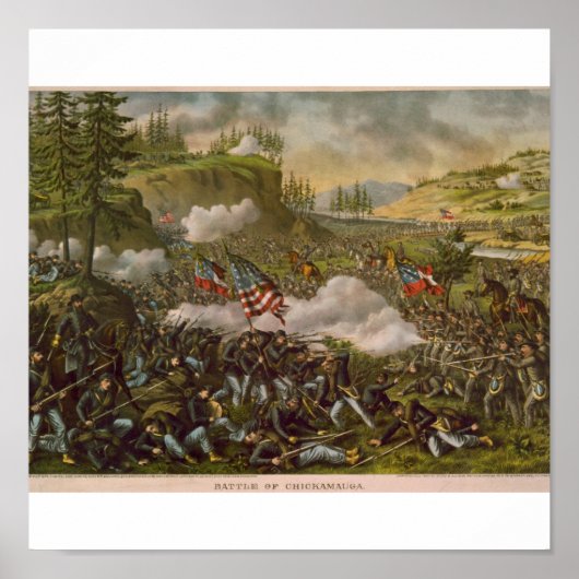 Battle of Chickamauga, gepubliceerd rond 1890 Poster (Voorkant)
