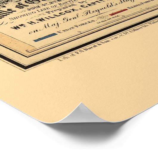 Battle of Gettysburg, PA Panoramic Map - 1863 Poster (Hoek)