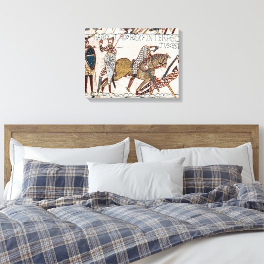 Battle of Hastings- Bayeux Tapestry King Harold Canvas Afdruk (Insitu (Slaapkamer))