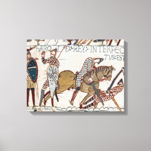Battle of Hastings- Bayeux Tapestry King Harold Canvas Afdruk (Voorkant)