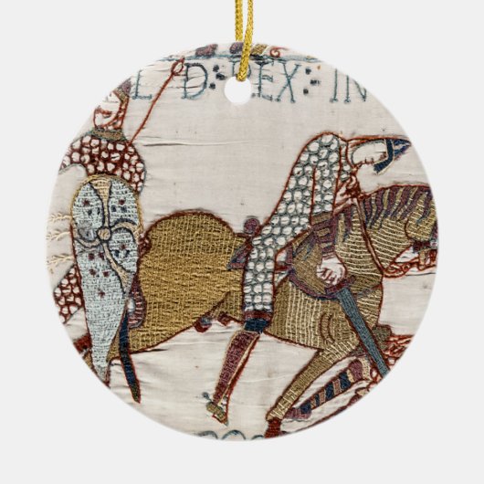 Battle of Hastings- Bayeux Tapestry King Harold Keramisch Ornament (Voorkant)