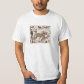 Battle of Hastings- Bayeux Tapestry King Harold T-shirt (Voorkant)