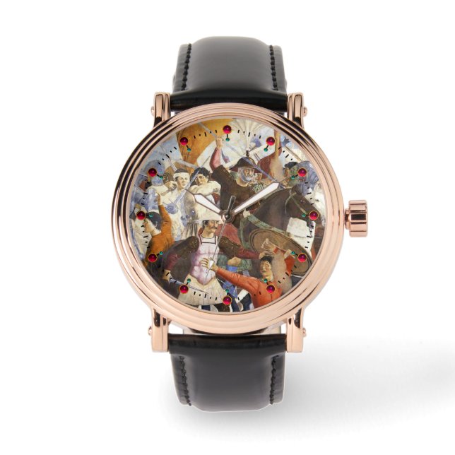 BATTLE OF HERACLIUS Fresco, Piero Della Francesca Horloge (Voorkant)