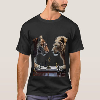 Battle of Kings: Tiger vs Lion Chess Duel" T-shirt