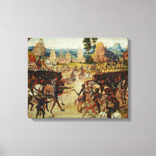 Battle of Poitiers, van Froissart's Chronicle Canvas Afdruk