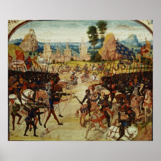Battle of Poitiers, van Froissart's Chronicle Poster (Voorkant)