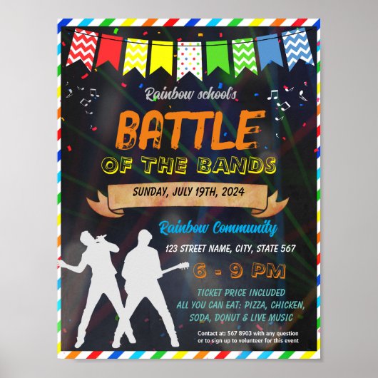 Battle of the Bands School evenement sjabloon Poster (Voorkant)