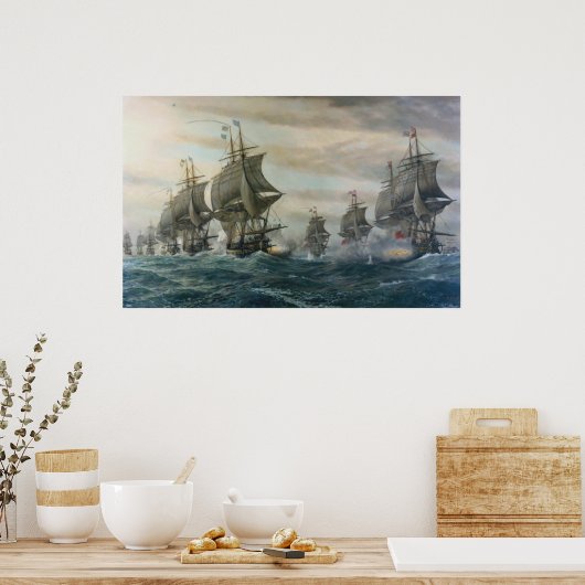 Battle of Virginia Capes Canvas Poster (Keuken)