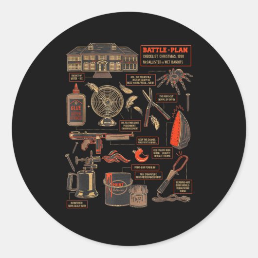 Battle Plan 90 Checklist Christmas Ronde Sticker (Voorkant)