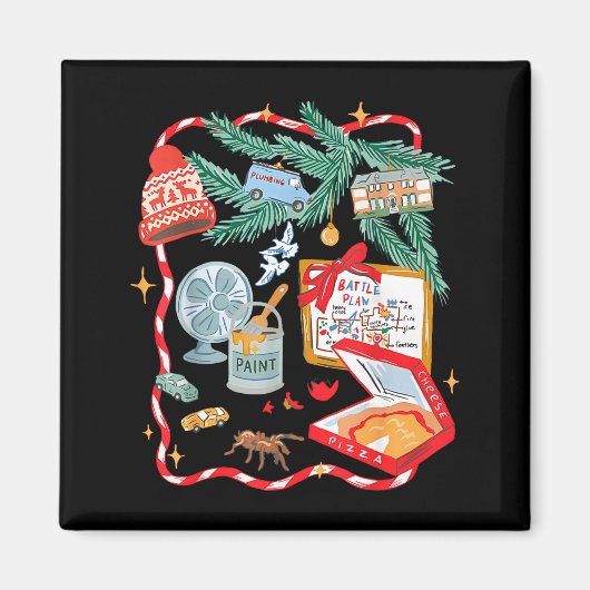 Battle Plan Funny Christmas Home Kids Hand Dawn Al Magneet (Voorkant)