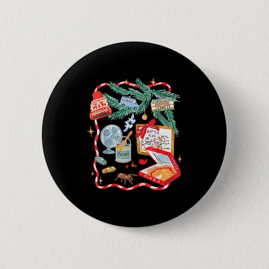 Battle Plan Funny Christmas Home Kids Hand Dawn Al Ronde Button 5,7 Cm (Voorkant)