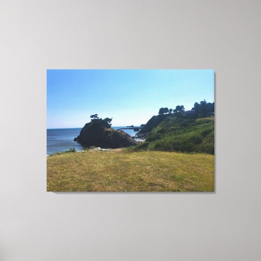 Battle Rock, Port Orford, OR Canvas Afdruk (Voorkant)