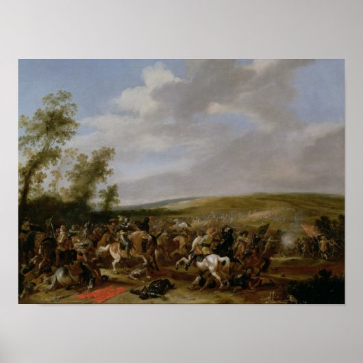 Battle Scene op Lutzen tussen koning Gustavus Poster (Voorkant)