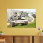 BATTLE TANK - M1 Abramen 24x36 Canvas Afdruk (Insitu (Woonkamer))