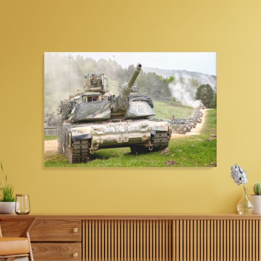 BATTLE TANK - M1 Abramen 24x36 Canvas Afdruk (Insitu (Woonkamer))