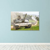 BATTLE TANK - M1 Abramen 24x36 Canvas Afdruk (Insitu (Houten vloer))