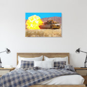 BATTLE TANK - M1 Abramen 24x36 Canvas Afdruk (Insitu (Slaapkamer))