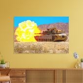 BATTLE TANK - M1 Abramen 24x36 Canvas Afdruk (Insitu (Woonkamer))