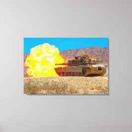 BATTLE TANK - M1 Abramen 24x36 Canvas Afdruk